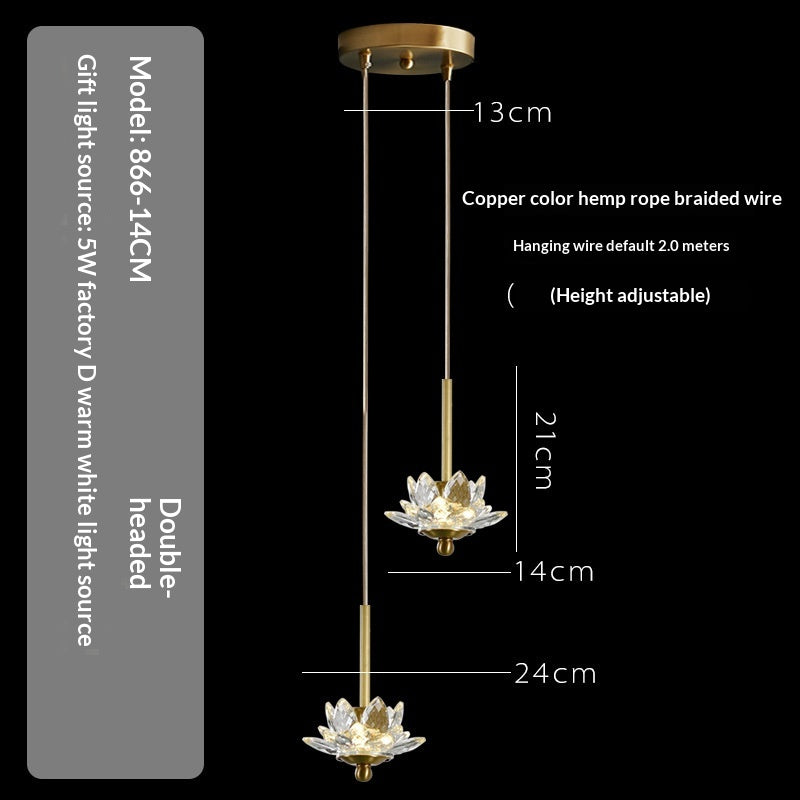 Auric Crystal Copper Bedside Pendant