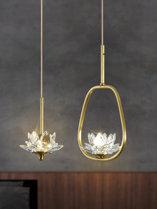 Auric Crystal Copper Bedside Pendant / Style B