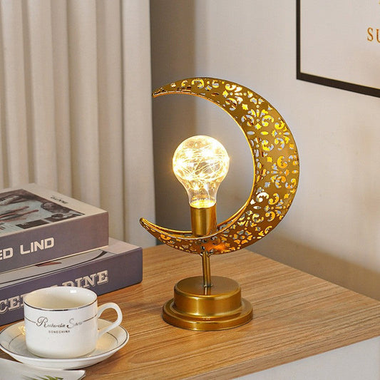 Crescent Moon Iron LED Decor Lamp