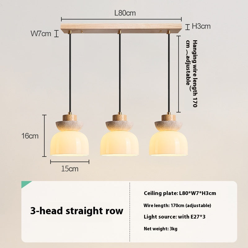 Kumo Cream Wood Pendant Light