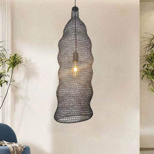 Aged Iron Mesh Lantern Chandelier