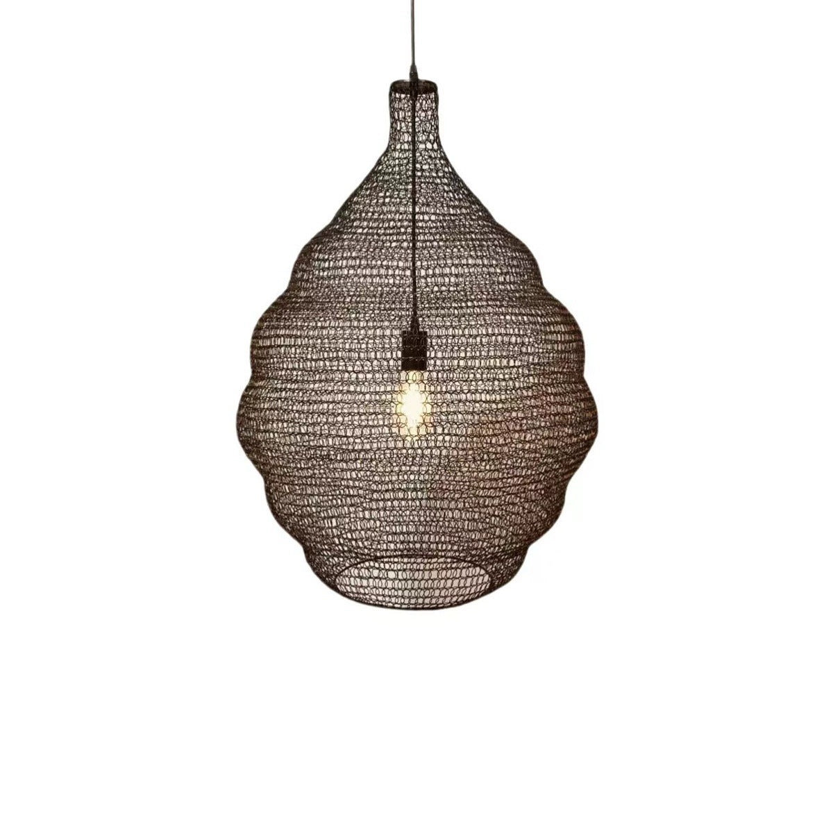 Aged Iron Mesh Lantern Chandelier