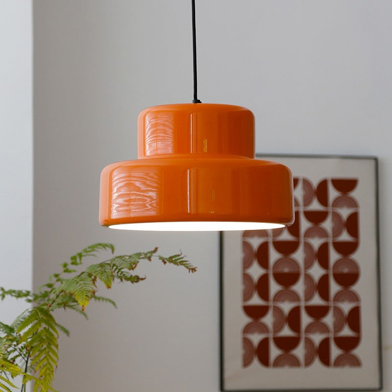 Amber Nordic Dining Pendant Light / White Light / Big Orange