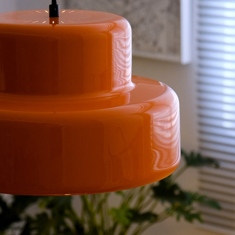 Amber Nordic Dining Pendant Light / Neutral Light / Big Orange