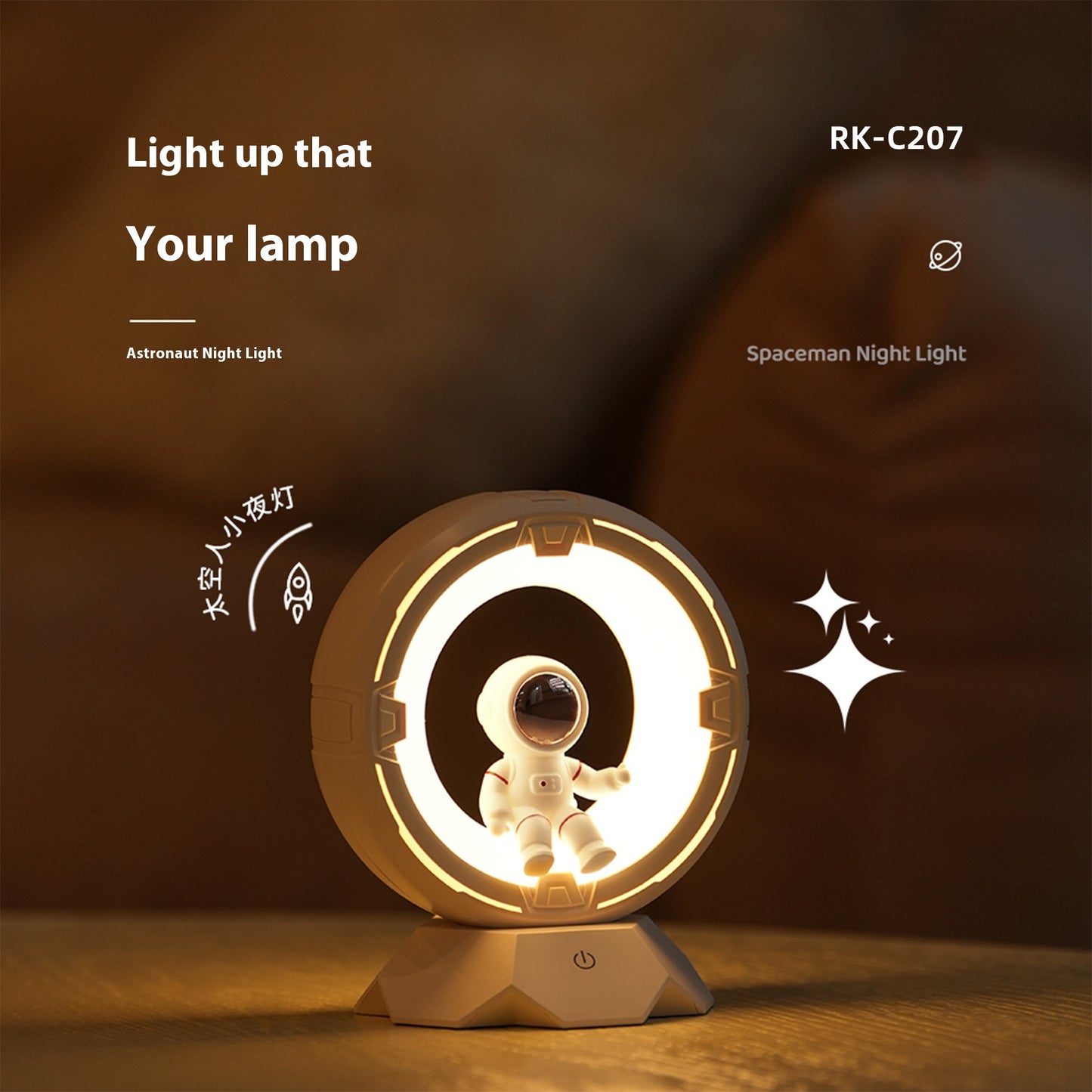 AstroBuddy Rechargeable Night Lamp / Pink