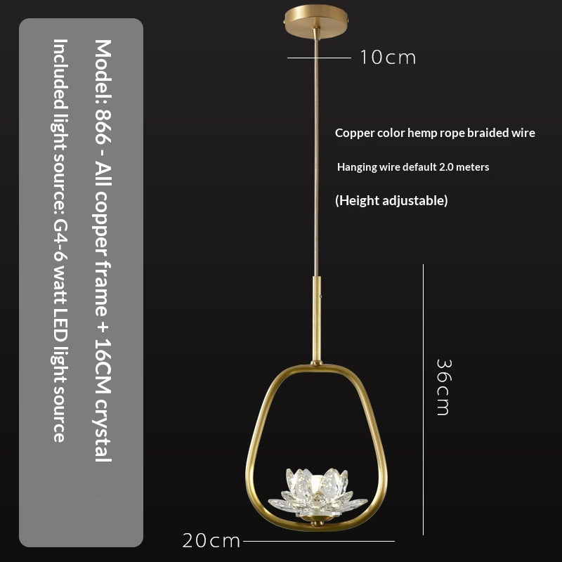 Auric Crystal Copper Bedside Pendant / Style F