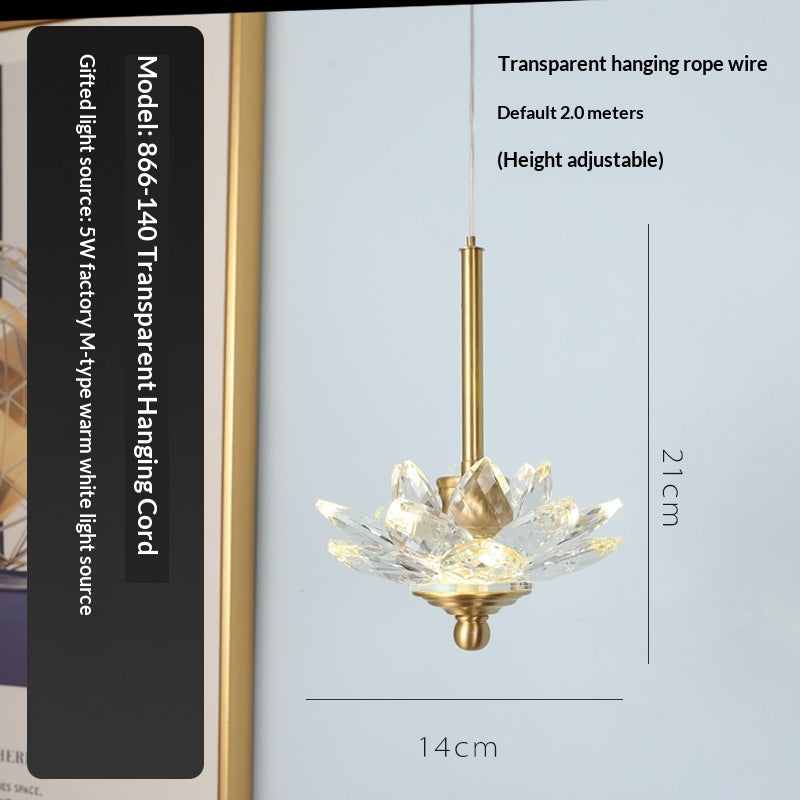 Auric Crystal Copper Bedside Pendant