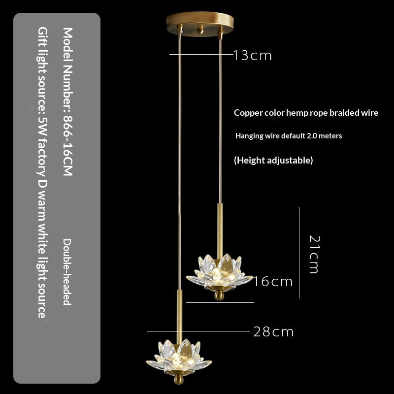 Auric Crystal Copper Bedside Pendant