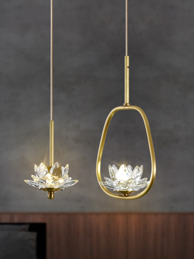 Auric Crystal Copper Bedside Pendant