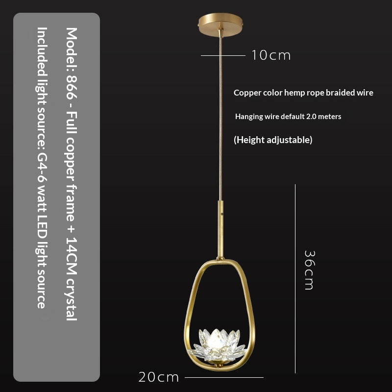 Auric Crystal Copper Bedside Pendant
