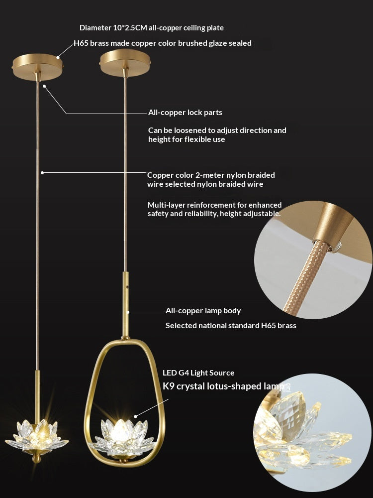 Auric Crystal Copper Bedside Pendant