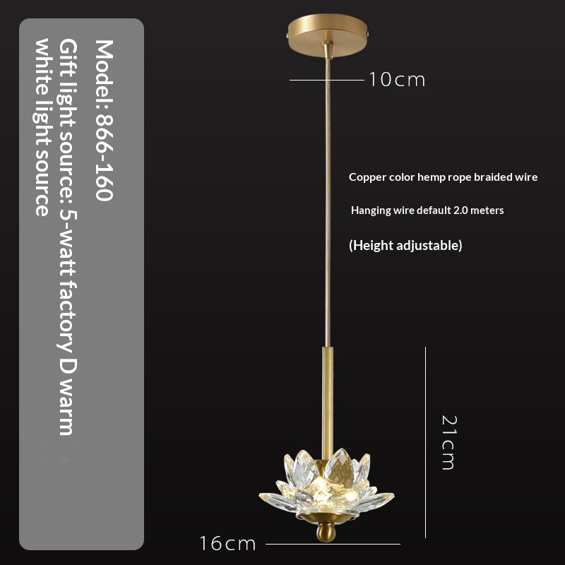 Auric Crystal Copper Bedside Pendant