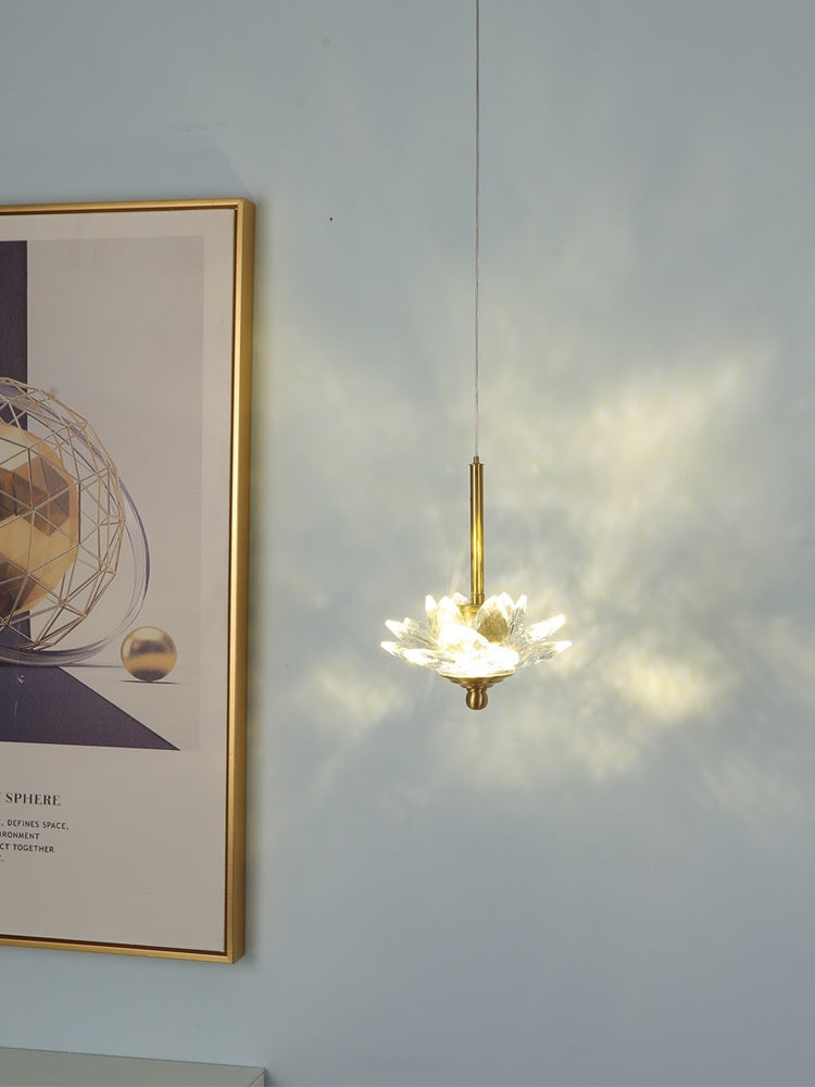 Auric Crystal Copper Bedside Pendant / Style D