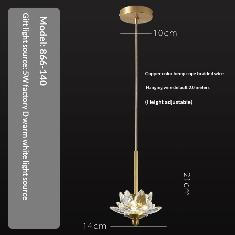 Auric Crystal Copper Bedside Pendant