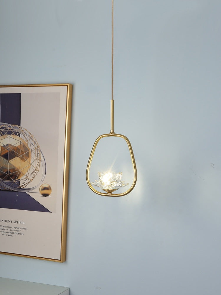 Auric Crystal Copper Bedside Pendant / Style E