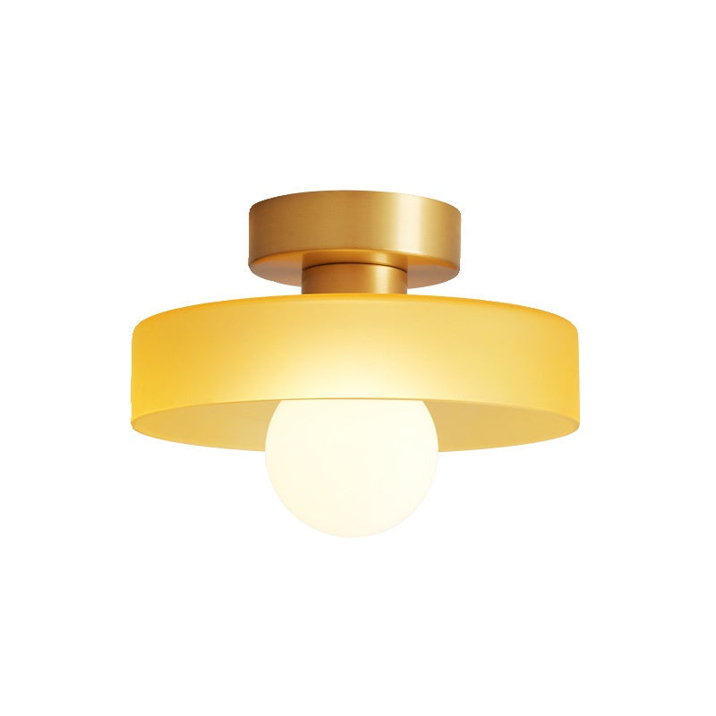 AuroraTone Copper Accent Ceiling Light / Matte Black Pink