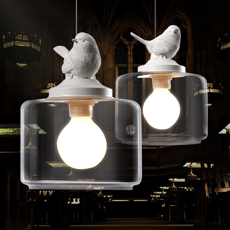 Aviary Glass Designer Pendant Lamp / No Light Source / Bird Single Head