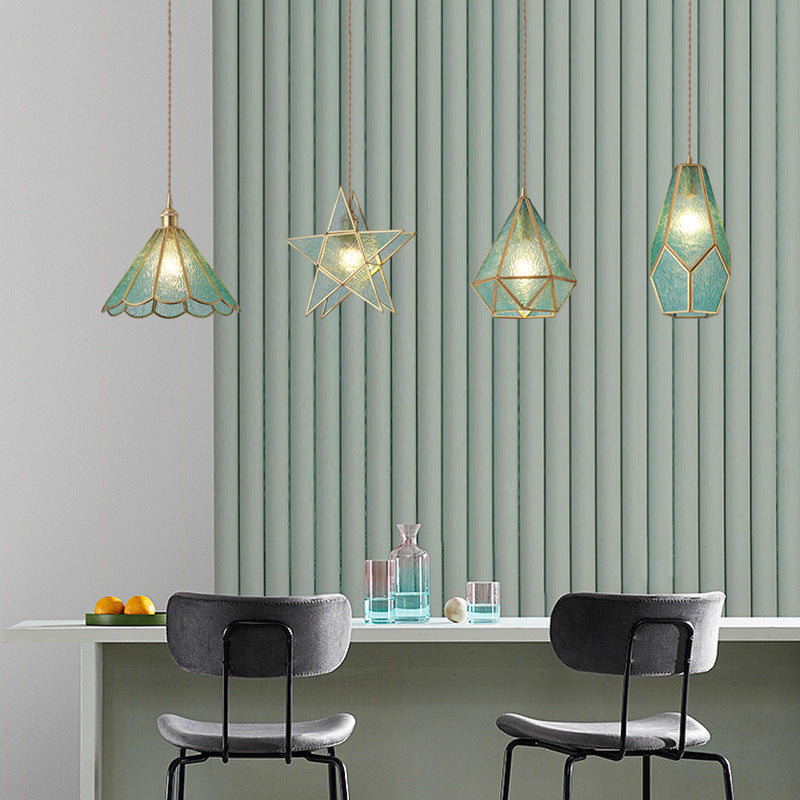 Brass Glow Glass Pendant Light