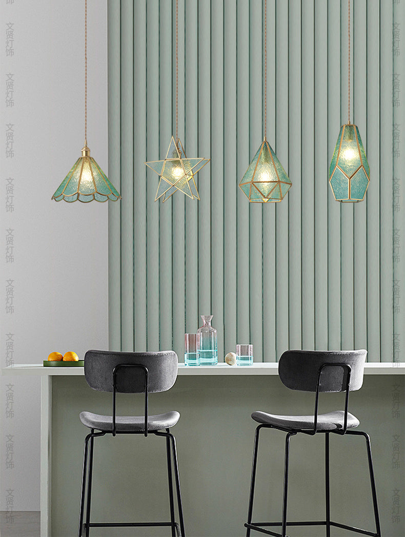 Brass Glow Glass Pendant Light