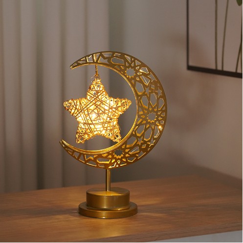 Crescent Moon Iron LED Decor Lamp