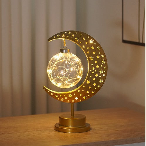 Crescent Moon Iron LED Decor Lamp