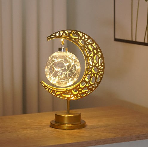 Crescent Moon Iron LED Decor Lamp