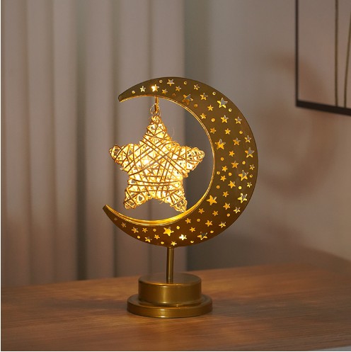 Crescent Moon Iron LED Decor Lamp