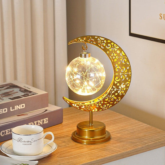 Crescent Moon Iron LED Decor Lamp