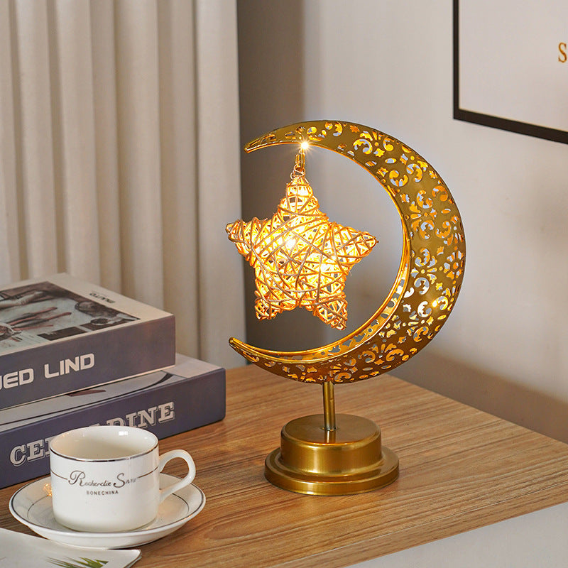 Crescent Moon Iron LED Decor Lamp
