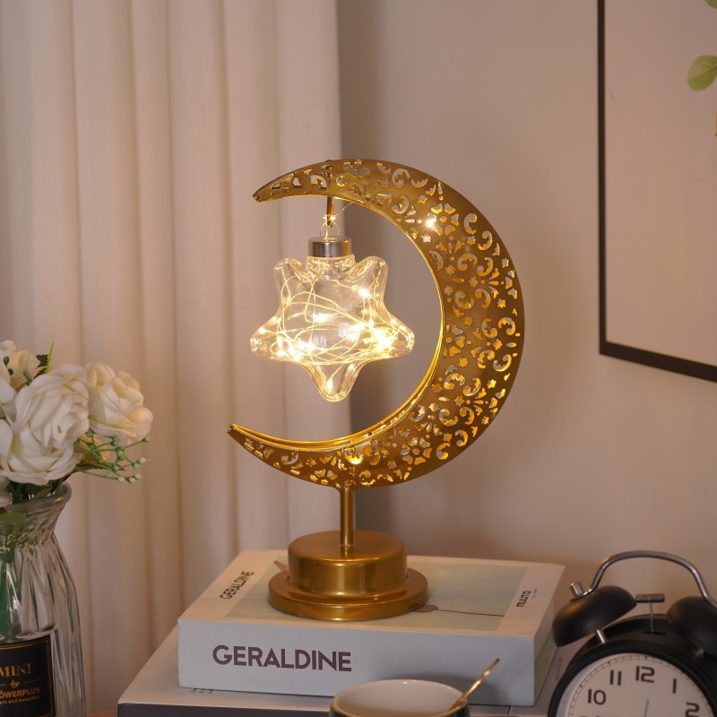 Crescent Moon Iron LED Decor Lamp