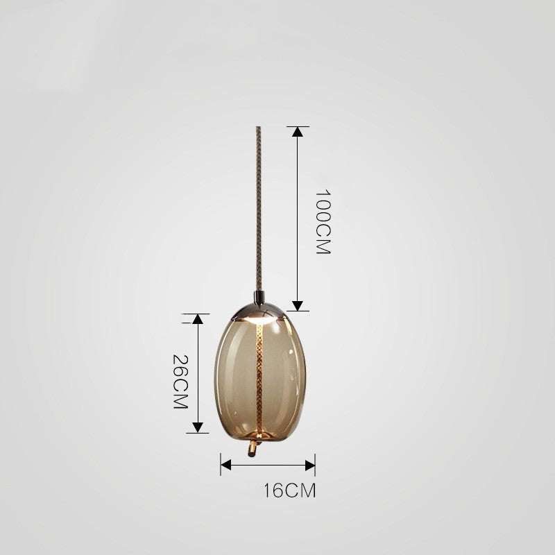 Frosted Glass Single Pendant Lamp / Type B Smoky Gray