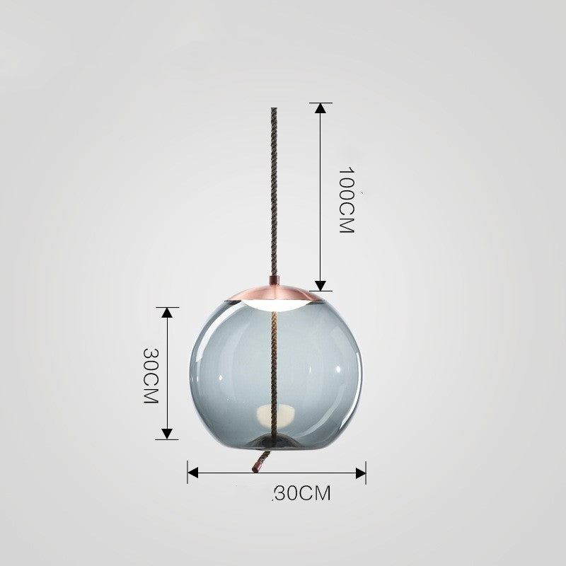 Frosted Glass Single Pendant Lamp / Type C Smoky Gray