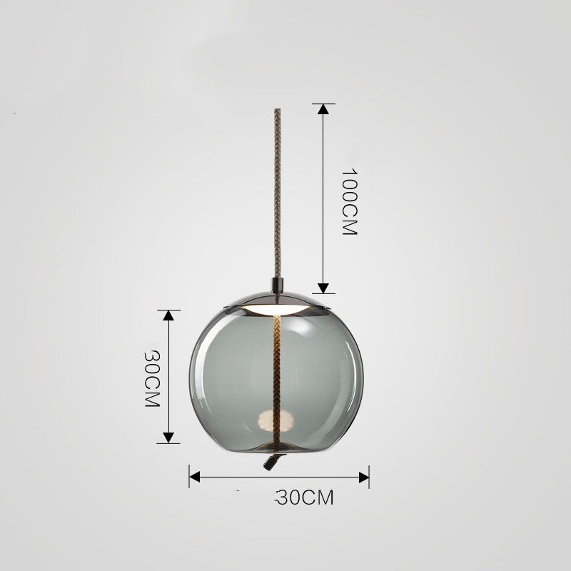 Frosted Glass Single Pendant Lamp / D Cognac