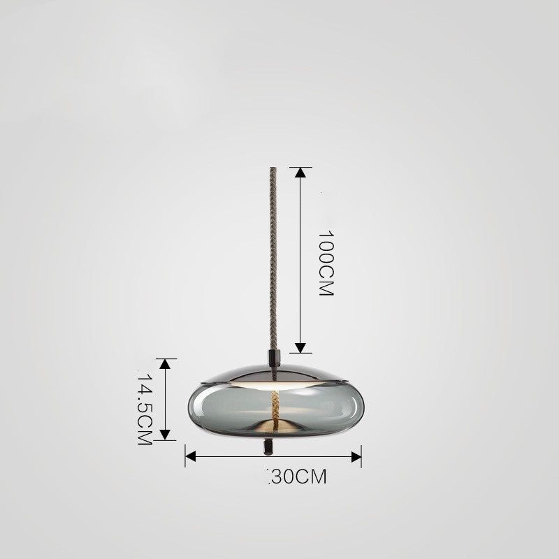 Frosted Glass Single Pendant Lamp / Style A Smoky Gray