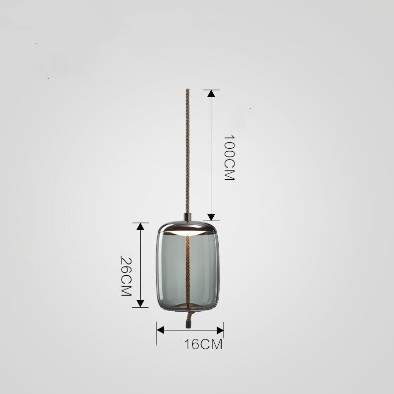 Frosted Glass Single Pendant Lamp / B Aqua Blue