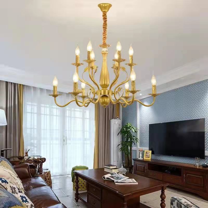 Heritage Candle Crystal Chandelier / E14 Lamp Holder / Gold / 12 lights
