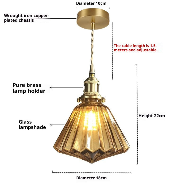 Hikari Brass Glass Pendant Light
