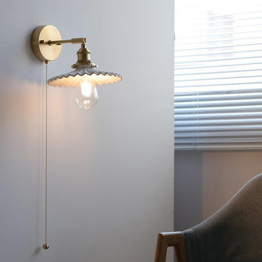 Kanso Ceramic Pull-Cord Wall Lamp