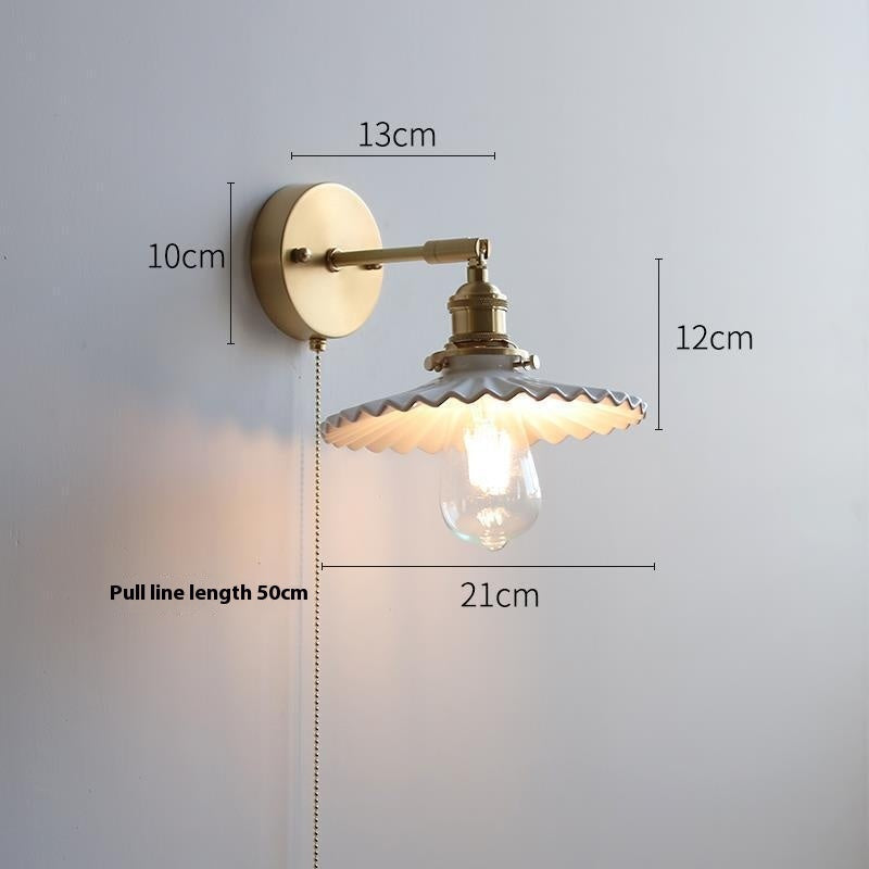 Kanso Ceramic Pull-Cord Wall Lamp