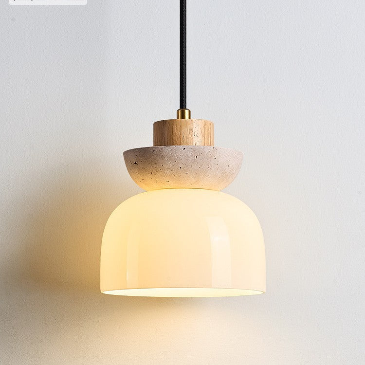 Kumo Cream Wood Pendant Light / Single Head