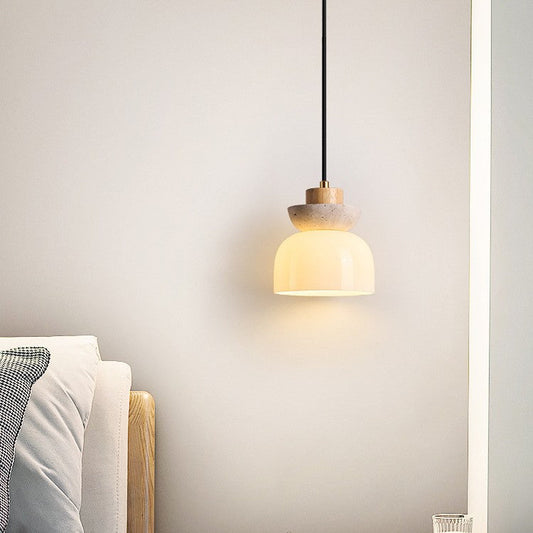 Kumo Cream Wood Pendant Light