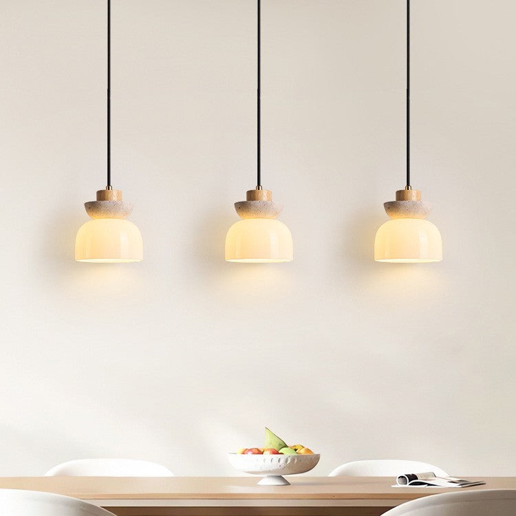 Kumo Cream Wood Pendant Light