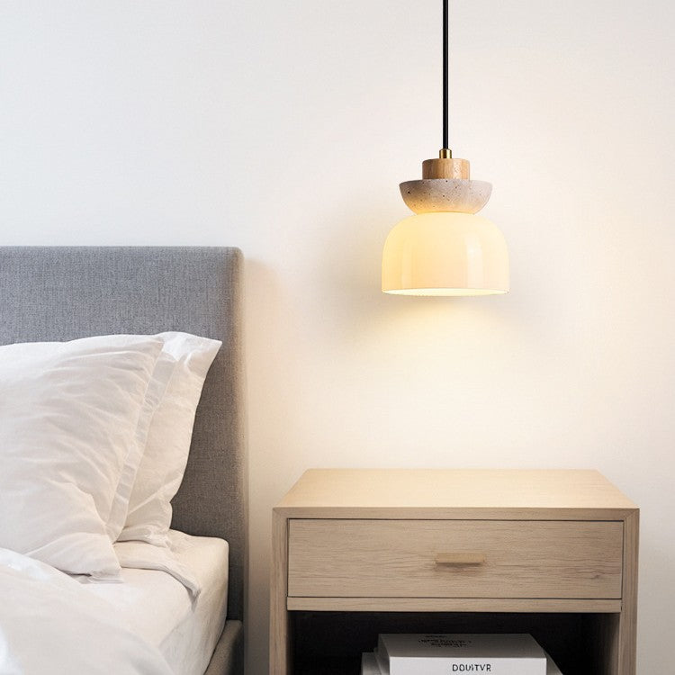 Kumo Cream Wood Pendant Light