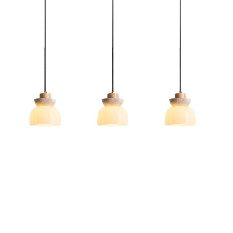 Kumo Cream Wood Pendant Light