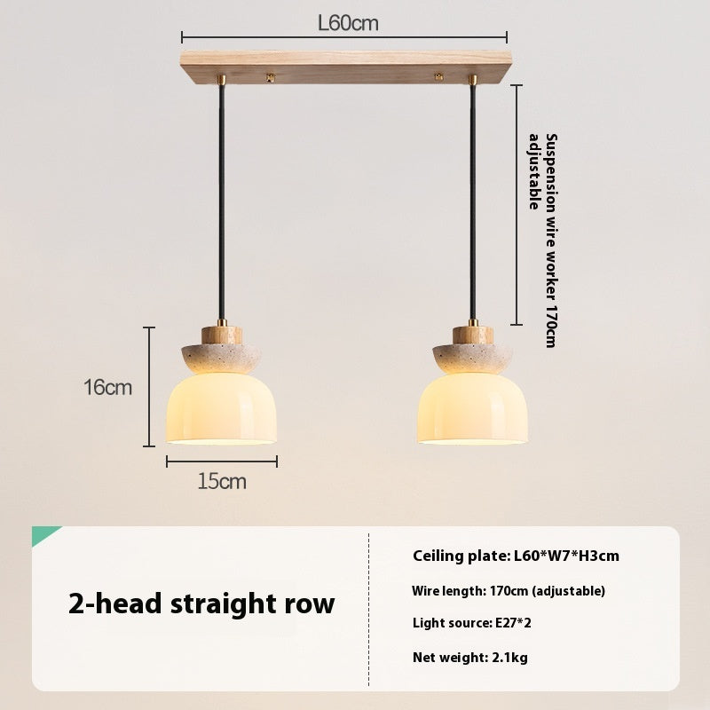 Kumo Cream Wood Pendant Light