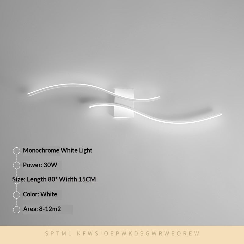 Linear Halo Minimalist Wall Sconce / Warm Light / White / 60cm