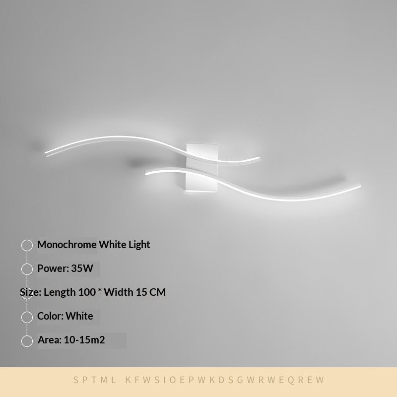 Linear Halo Minimalist Wall Sconce / Warm Light / White / 80cm
