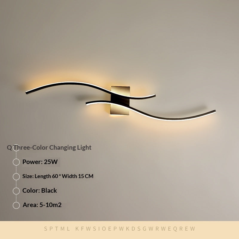 Linear Halo Minimalist Wall Sconce / Tri color Light / White / 100cm