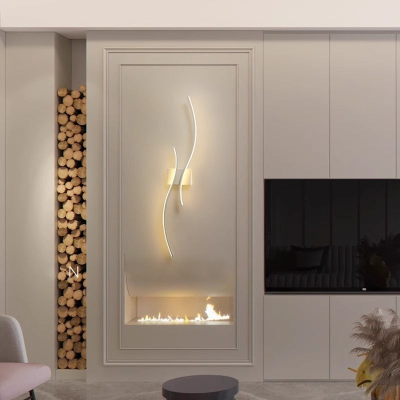 Linear Halo Minimalist Wall Sconce / White Light / White / 60cm