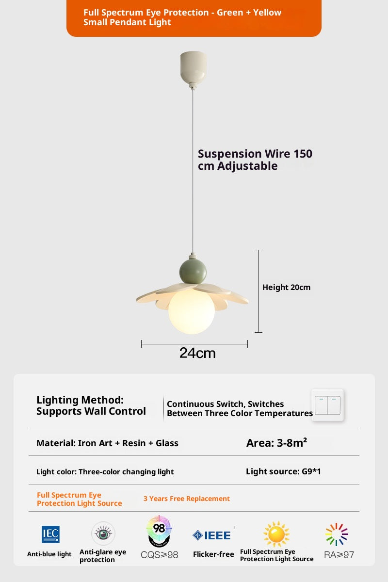 Pastel Cream Bedside Pendant Lamp